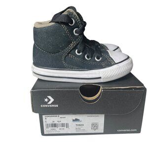 Converse Infant Size 5 Black White High Top Padded Ankle Sneakers Shoes New